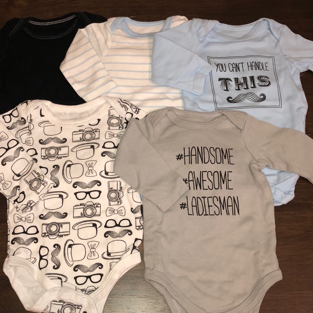 Hudson baby long sleeve onesies bundle 0-3 m